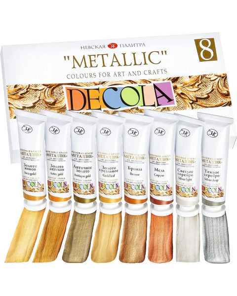 Decola Metallic Acrylic Colours Set - 8x18 ml tubes