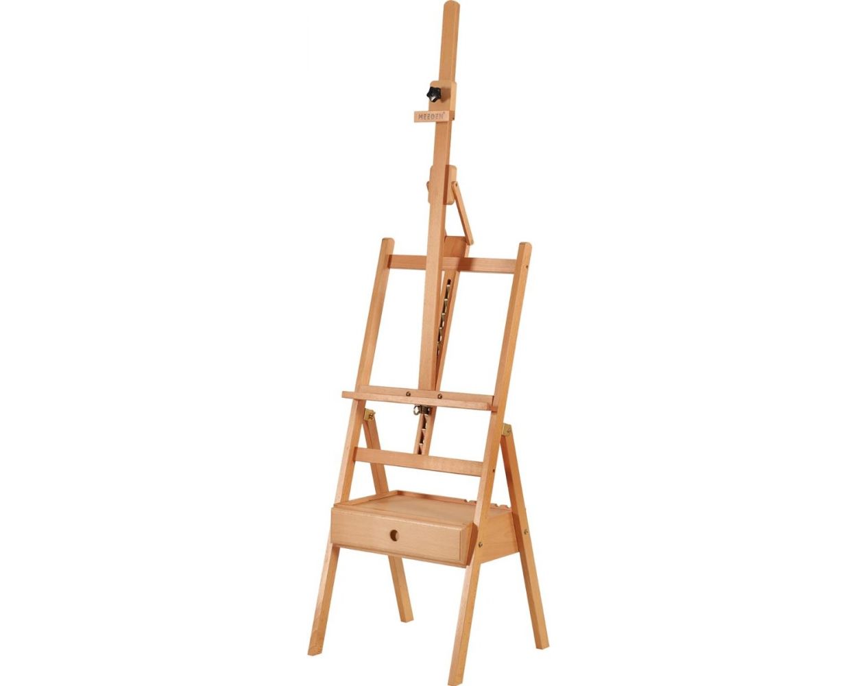 MEEDEN Large Painters Easel Adjustable Solid Beech Wood Artist Easel,  Studio Easel for Adults with Brush Holder, Holds Canvas up to 48