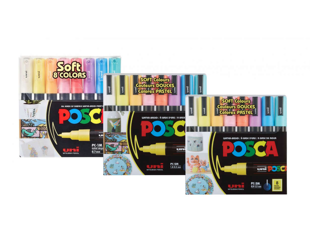 Uni Posca Paint Markers - Soft Colors