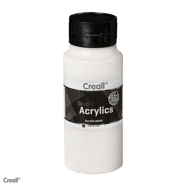 Creall Studio Acrylic Paint, semi opaque, primary yellow (06), 500 ml/ 1  bottle
