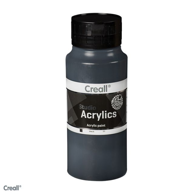 Creall Studio Acrylic Paint, semi opaque, primary yellow (06), 500 ml/ 1  bottle