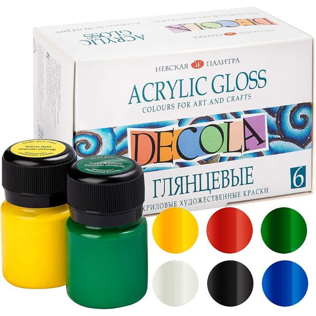Box 6 jars 25 ml poster paint assorted colours • MILAN